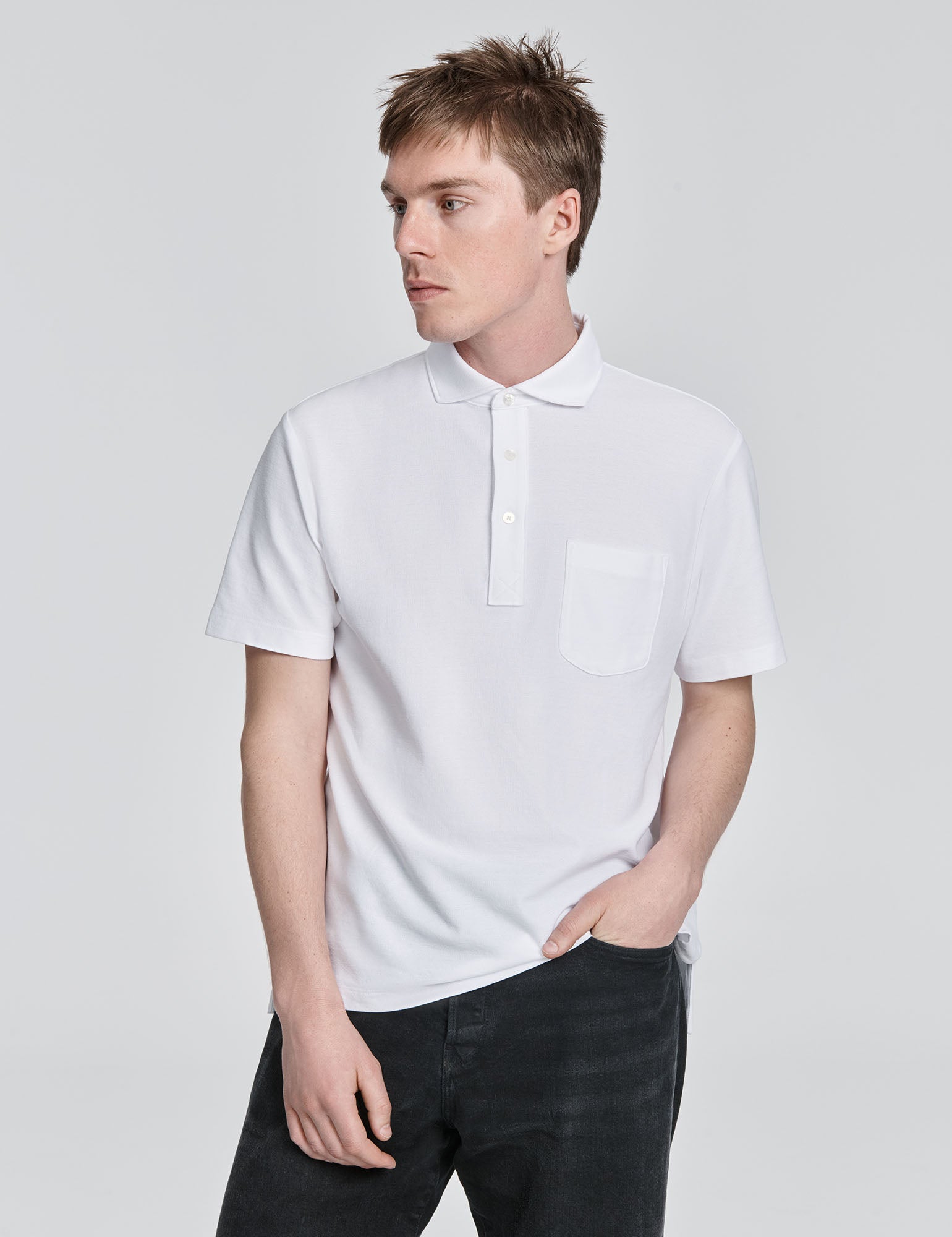Pique Spread Collar Polo