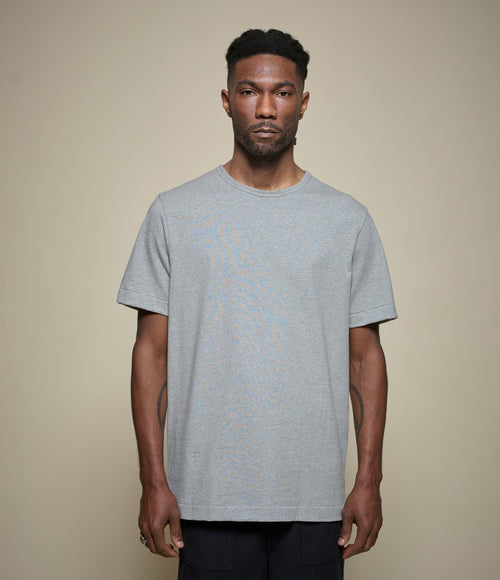Gray Melange 2M15 T-Shirt by Merz b Schwanen, casual clothing with a comfortable fit and simple design.