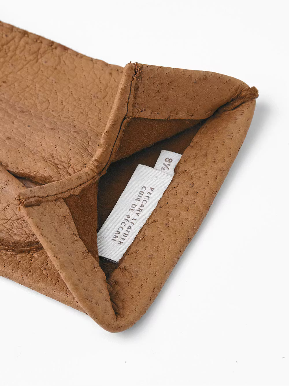 Peccary Handsewn Unlined Gloves - Cork