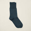 Organic Cotton Ribbed Socks - Natural Black/Indigo