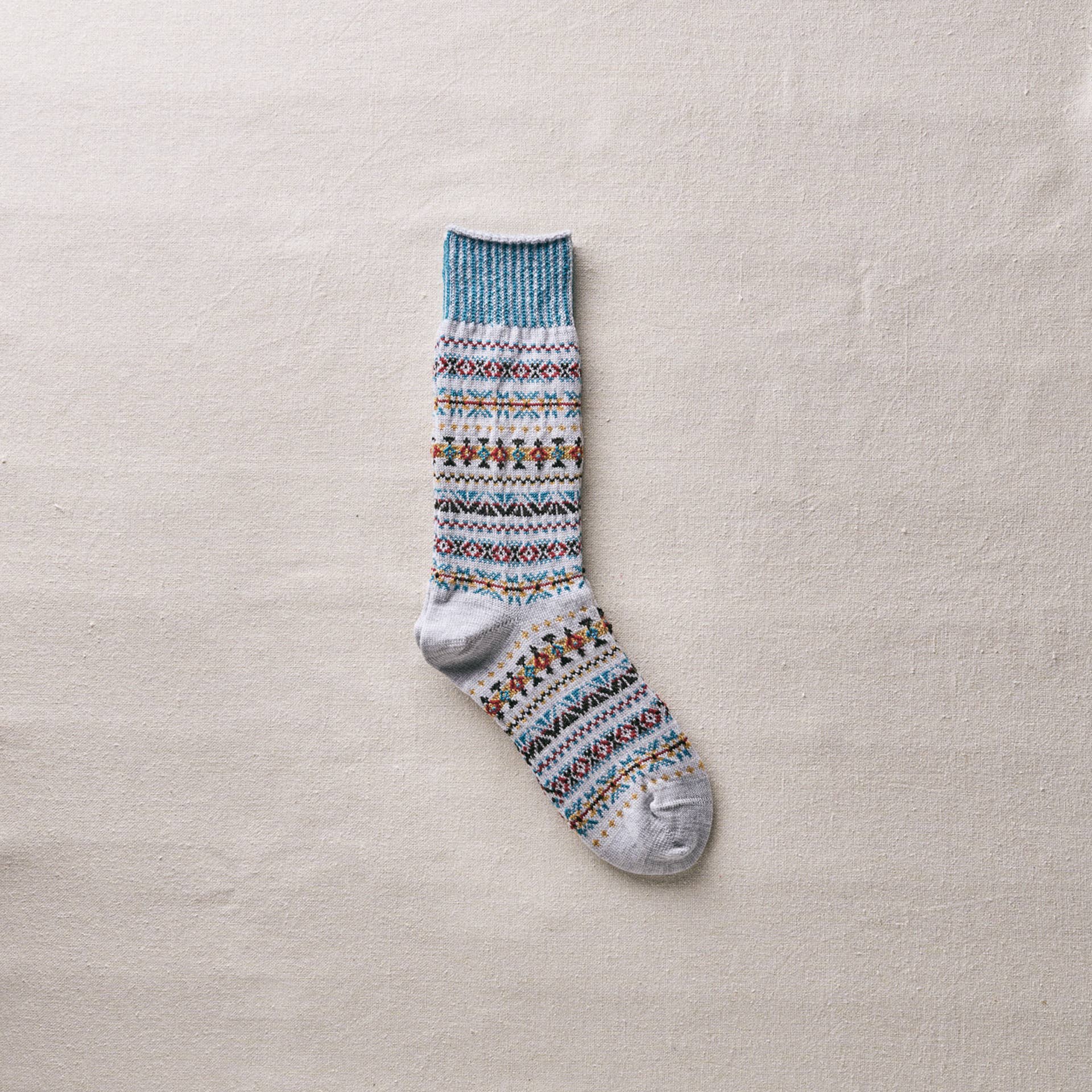 Wool Fair Isle Socks - Brown