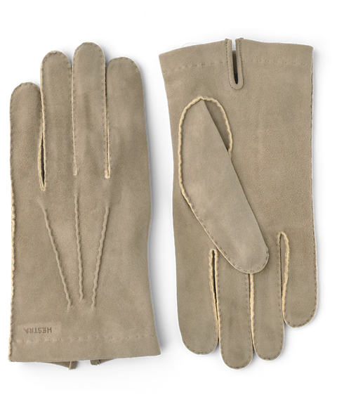 Hestra Damien Veg Tanned Chamois Unlined Gloves - Natural Gray
