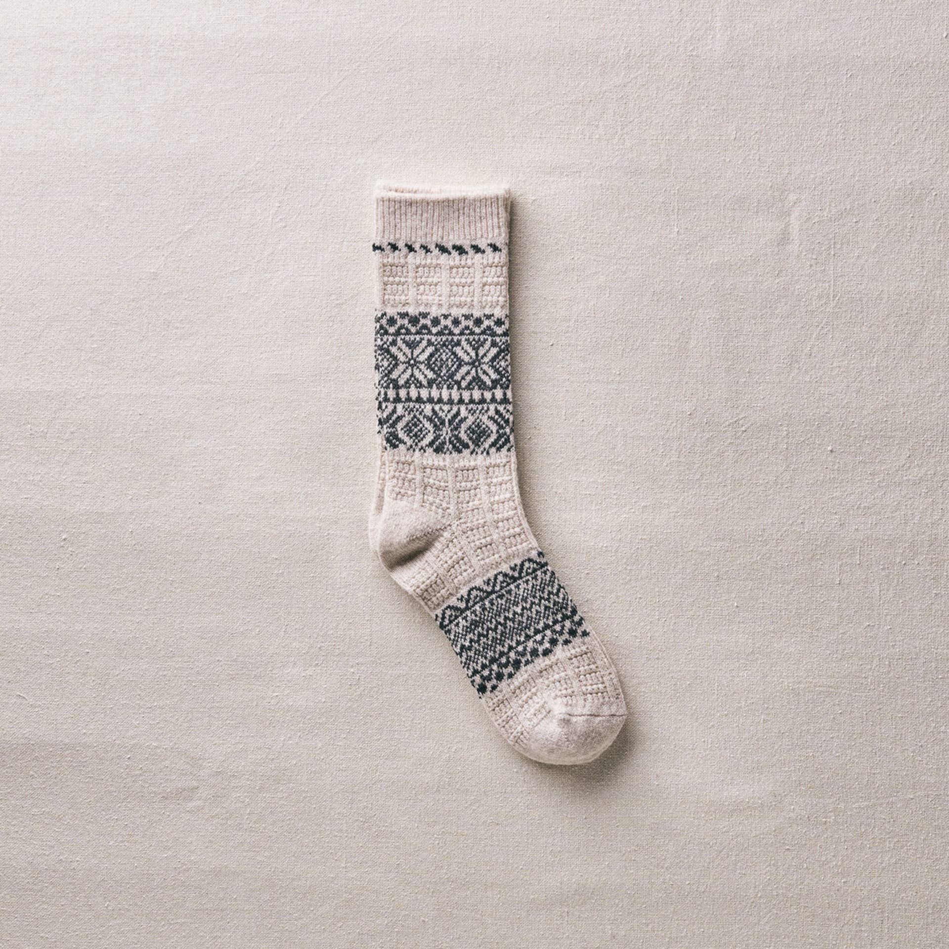 Wool Organic Cotton Snow Pattern Socks
