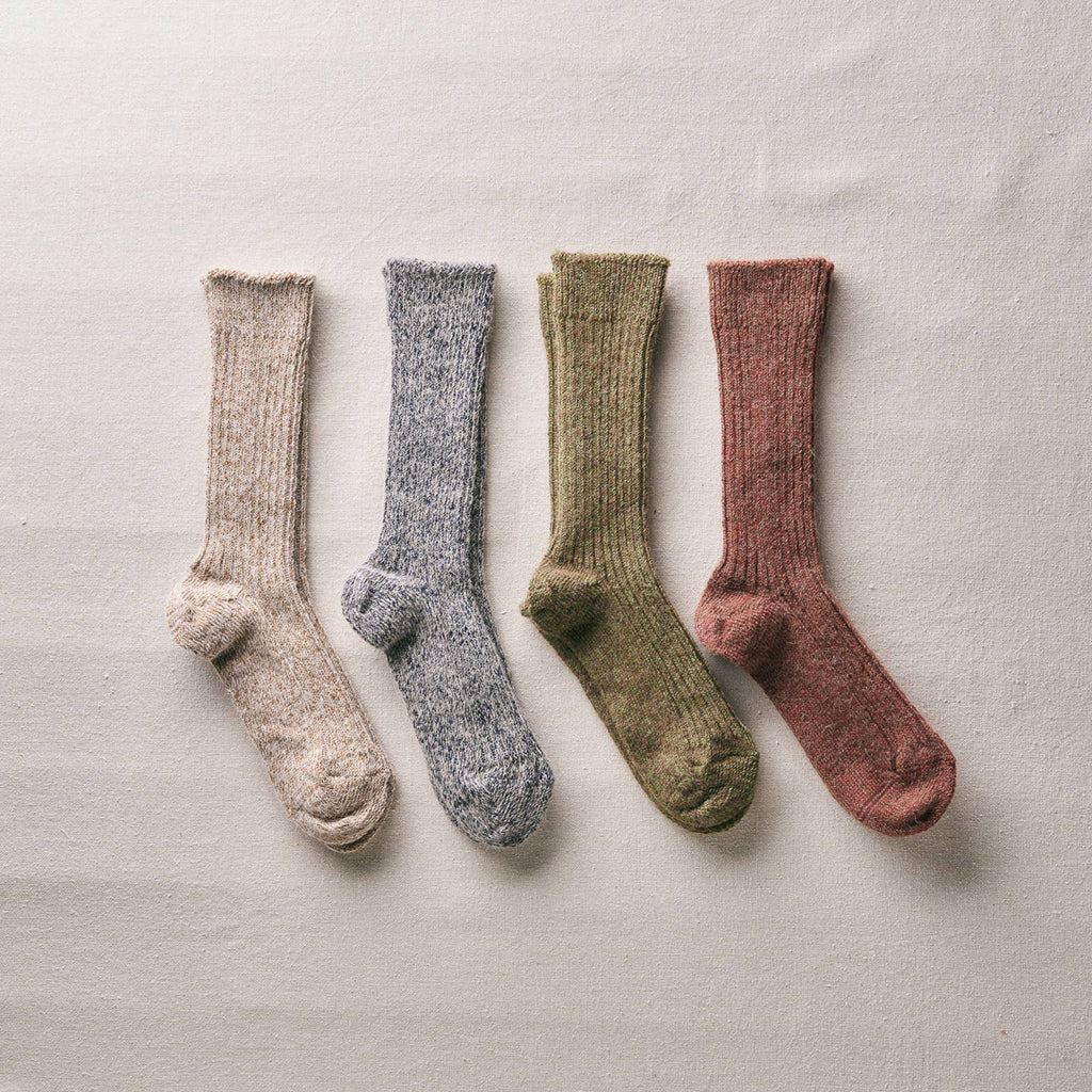 Alpaca Linen Ribbed Socks