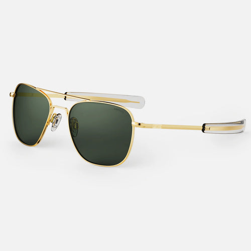 Randolph USA Aviator accessories with 23K gold accents and AGX glass, featuring sleek design and premium craftsmanship.