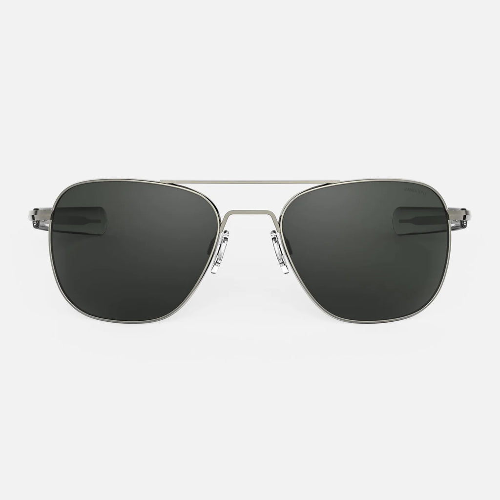 Randolph USA aviator accessories in gunmetal and American gray with sleek metal accents and classic design.