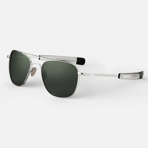Randolph USA Aviator accessory with 23K white gold and AGX glass, featuring sleek design and premium materials.