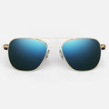Randolph USA Aviator accessories with 23K gold and cobalt finish, featuring sleek design and high-quality craftsmanship.