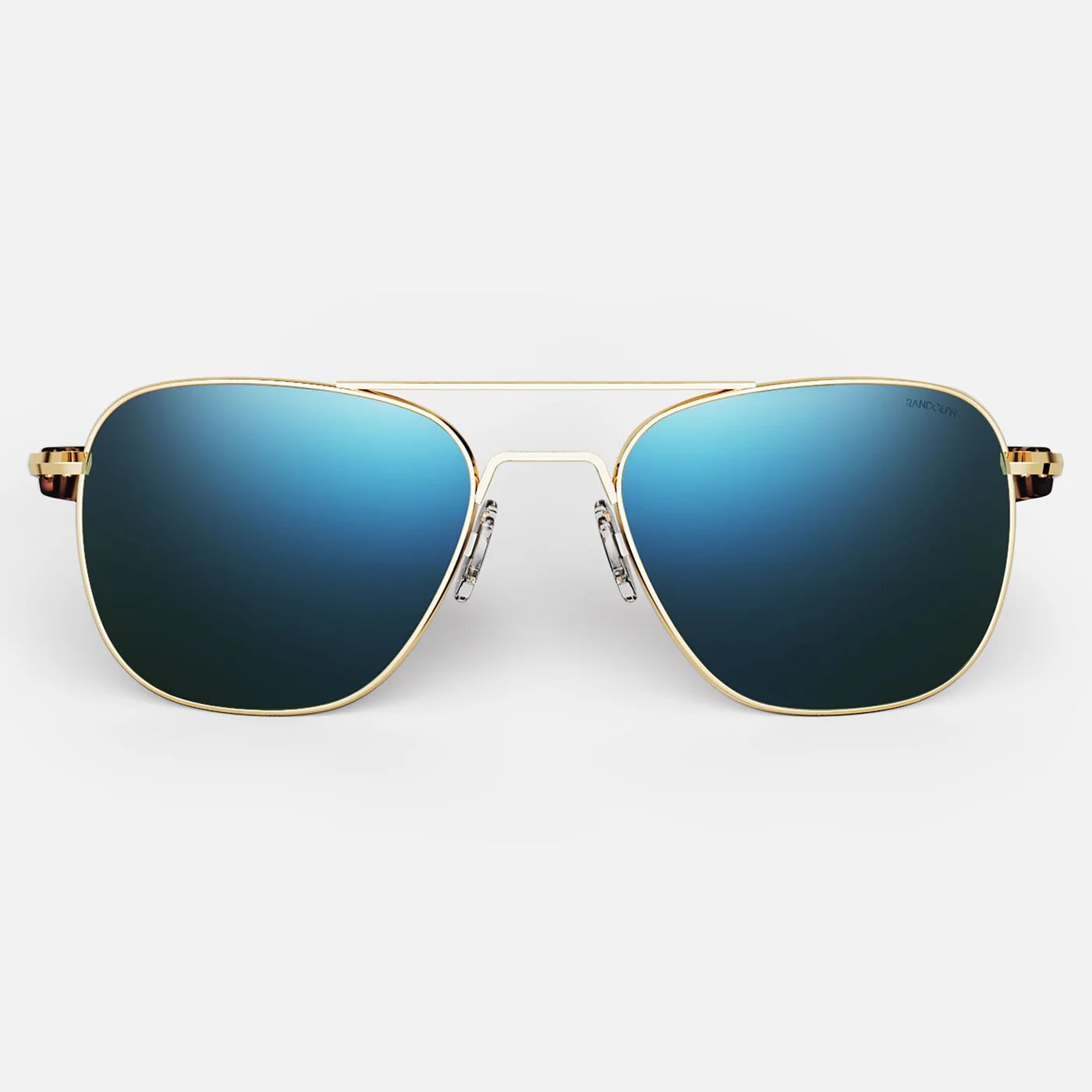 Randolph USA Aviator accessories with 23K gold and cobalt finish, featuring sleek design and high-quality craftsmanship.