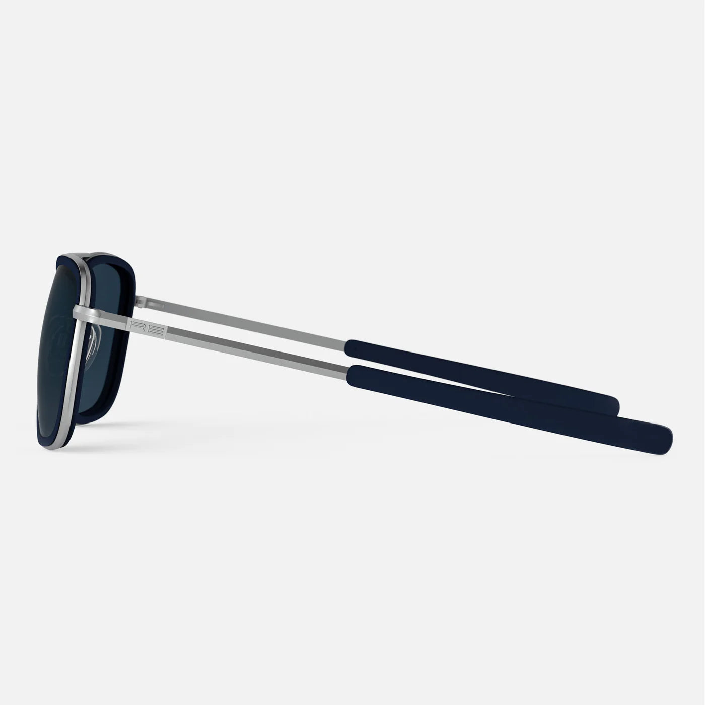 Aviator Fusion - Matte Chrome & Blue Sapphire Inlay & Slate Polarized Gradient Nylon Lens
