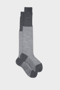 Bresciani Brando wool melange socks in pixel grey, soft and comfortable accessories for men with a textured knit pattern.