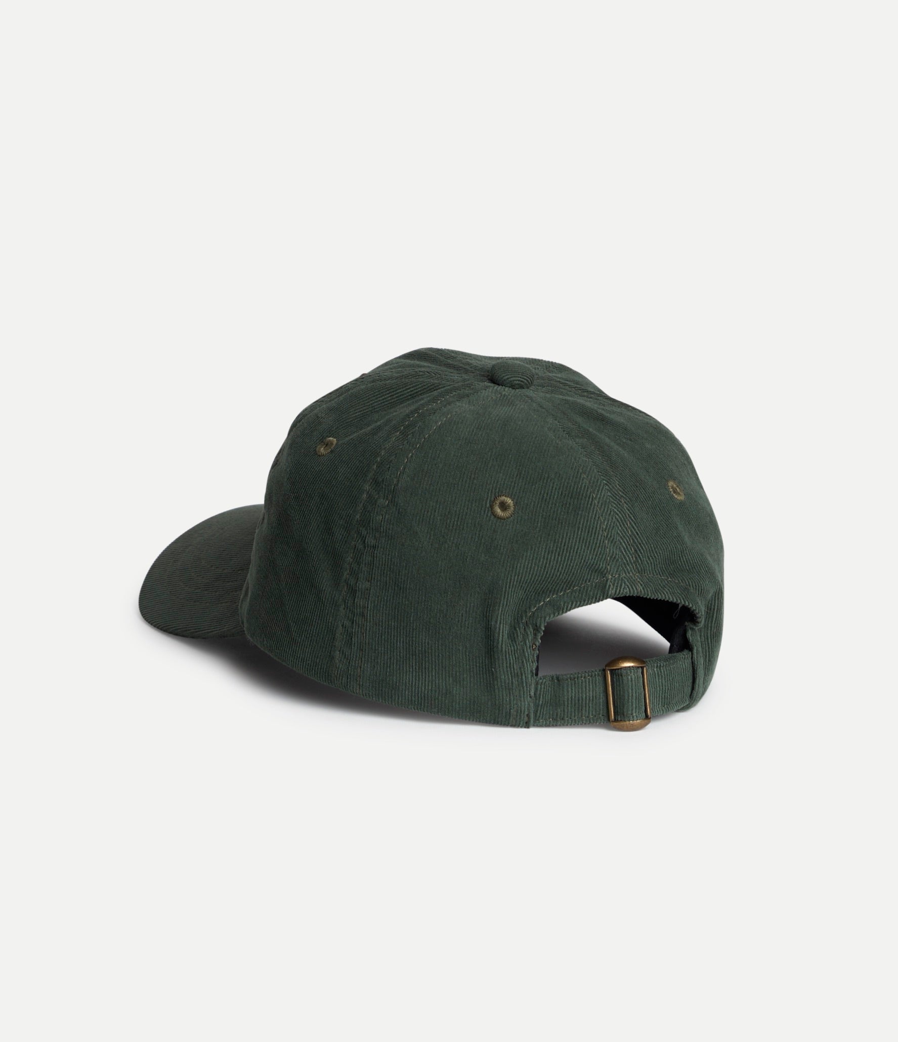 Forest green Merz b Schwanen Swan Logo corduroy cap with adjustable strap and embroidered branding, casual accessories for everyday wear.