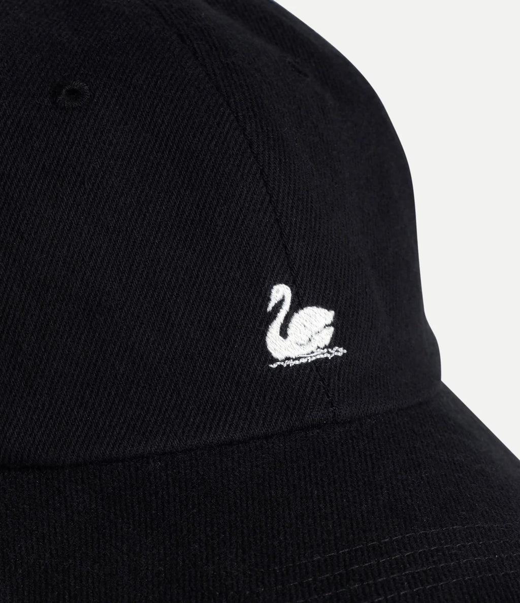 Swan Logo Heavy Cotton Twill Cap - Deep Black
