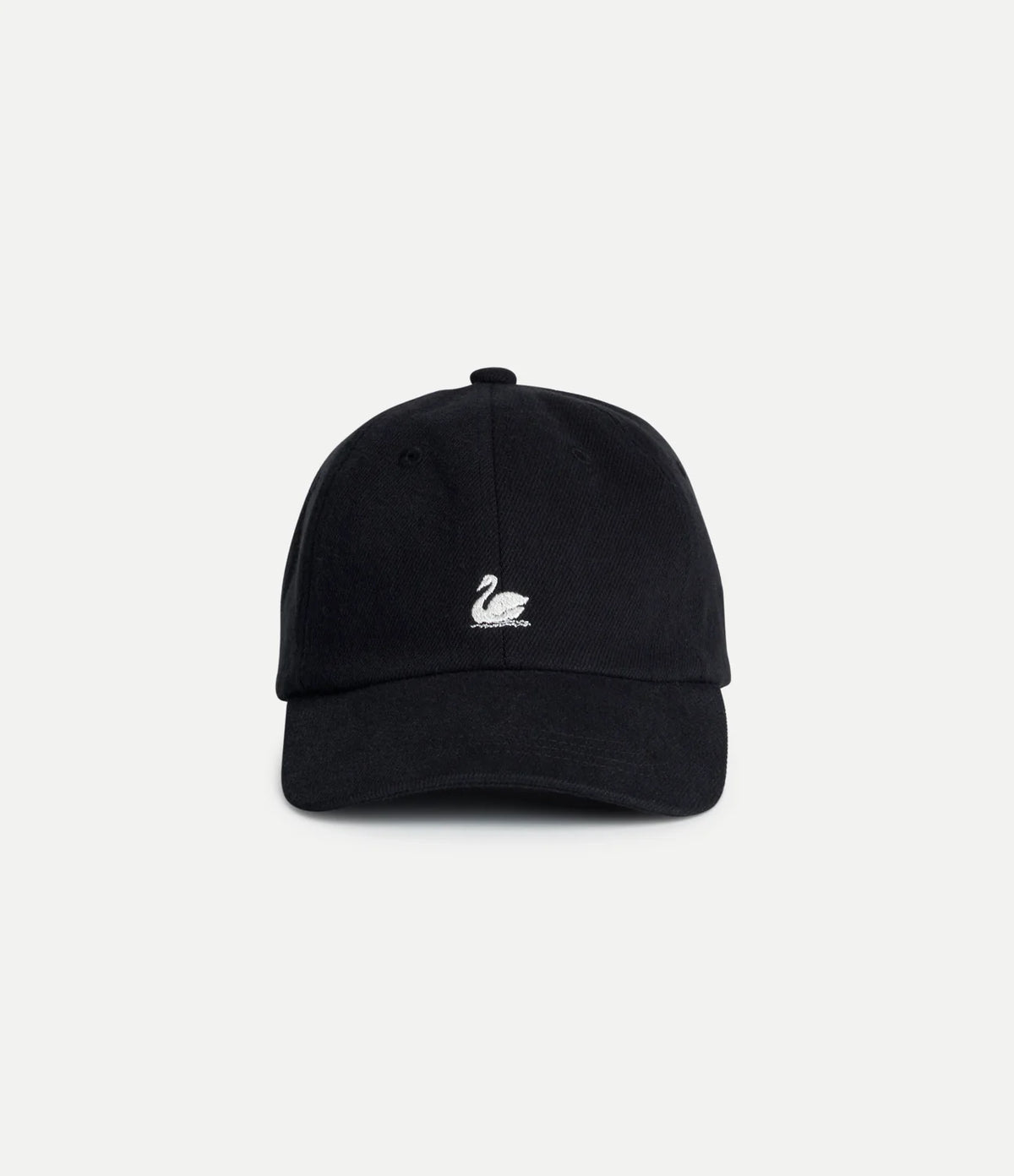 Swan Logo Heavy Cotton Twill Cap - Deep Black