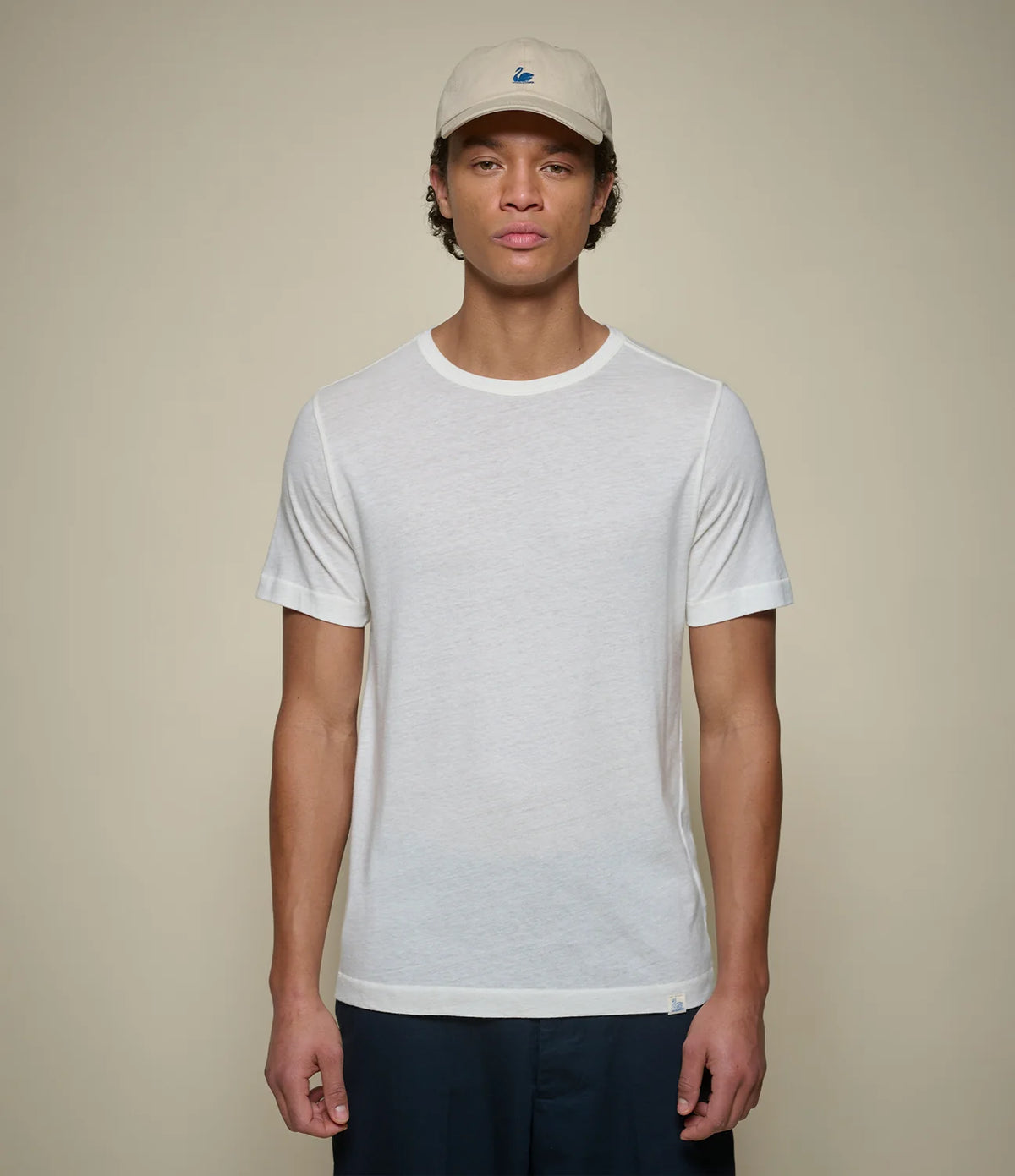Premium Cotton-Cashmere T-Shirt - Natural