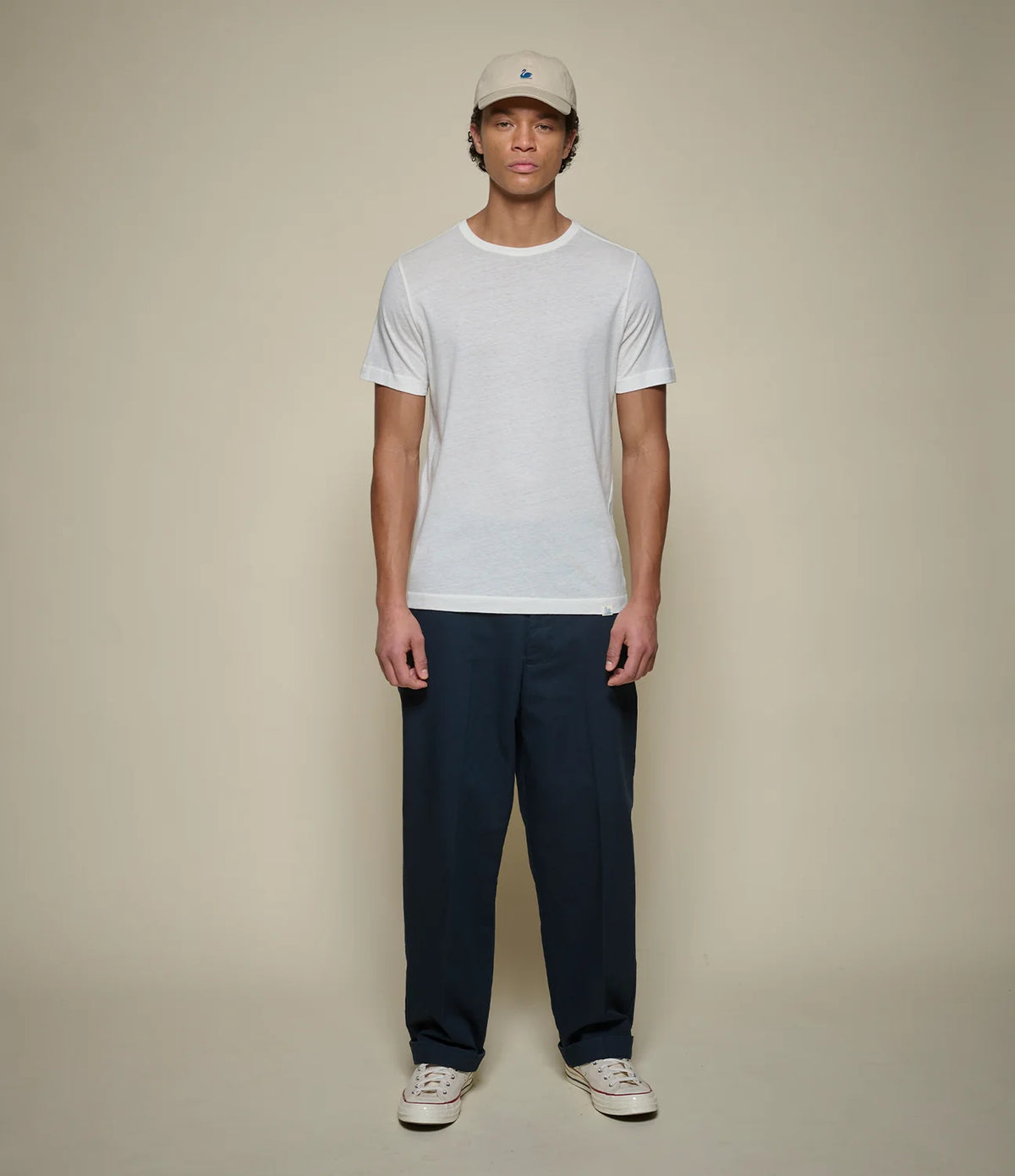 Premium Cotton-Cashmere T-Shirt - Natural