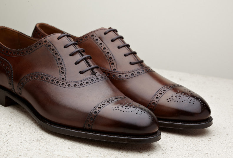Cadogan Semi-Brogue Oxford 202 - Dark Oak Antique Calf
