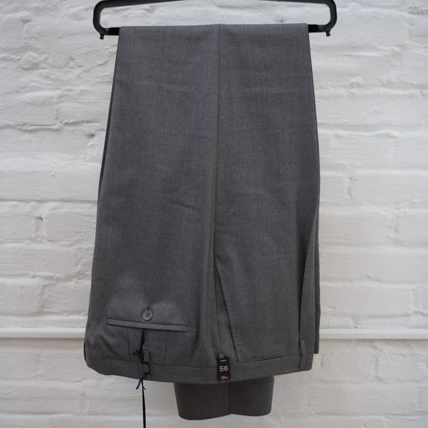 Pleated Dress Trouser - Light Gray Worsted Wool