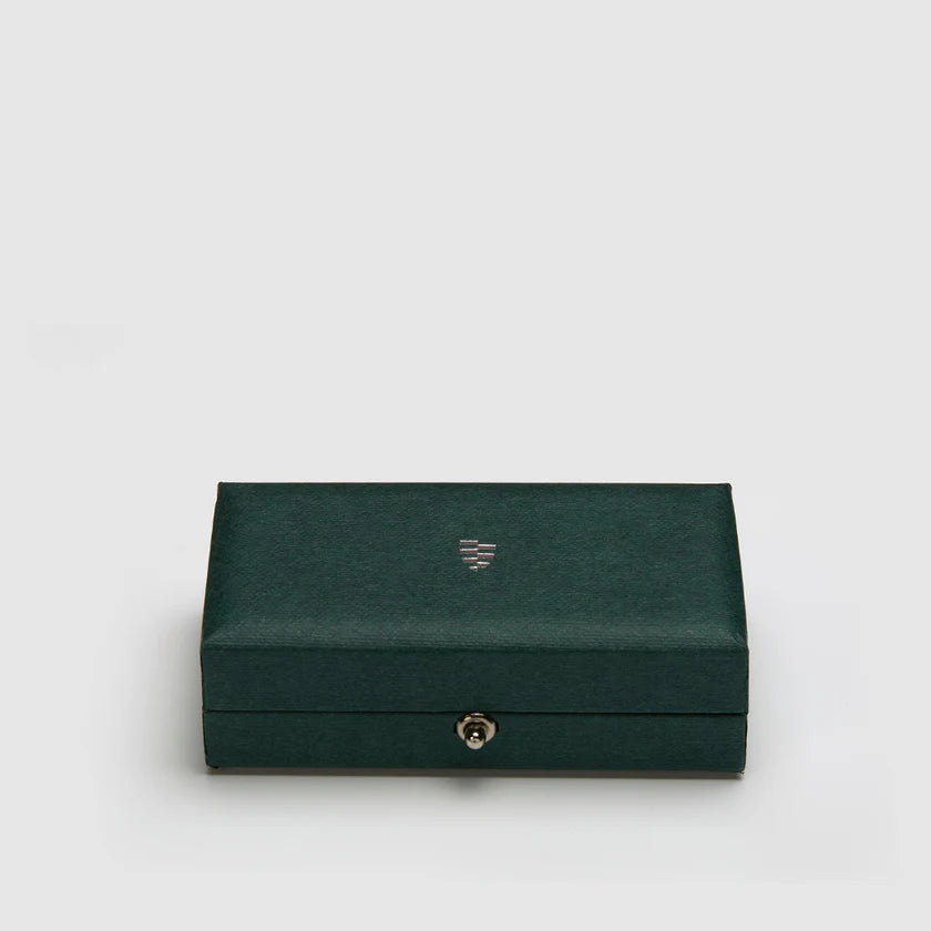 Horn Bow cufflinks and tie slide set by Codis Maya, elegant accessories with polished horn bow design and matching studs.