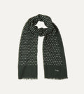 Polka Dot Wool Scarf; Green - Old House Provisions
