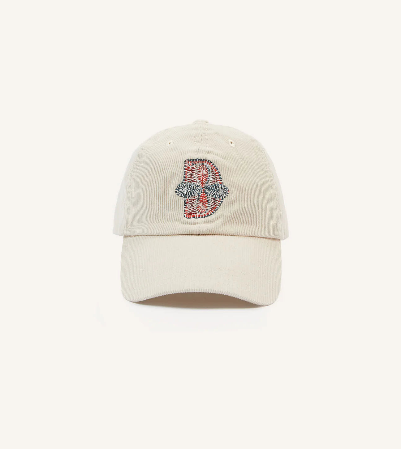 Kantha Flowers Baseball Cap - Ecru