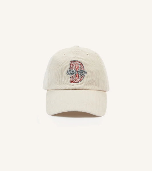Kantha Flowers Baseball Cap - Ecru