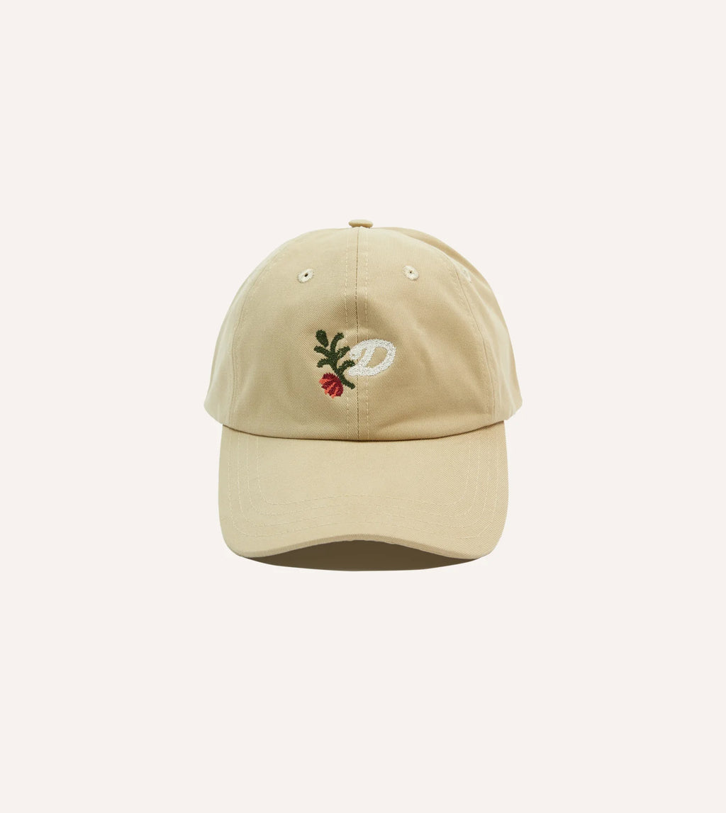 D Flower Baseball Cap - Khaki