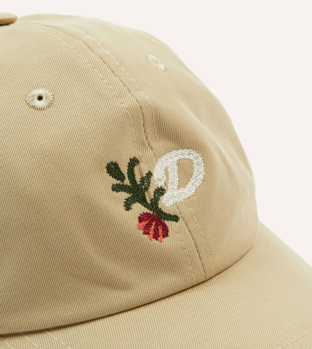 D Flower Baseball Cap - Khaki