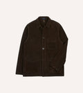 Heavy Suede 5-Pocket Chore Jacket - Chocolate Brown