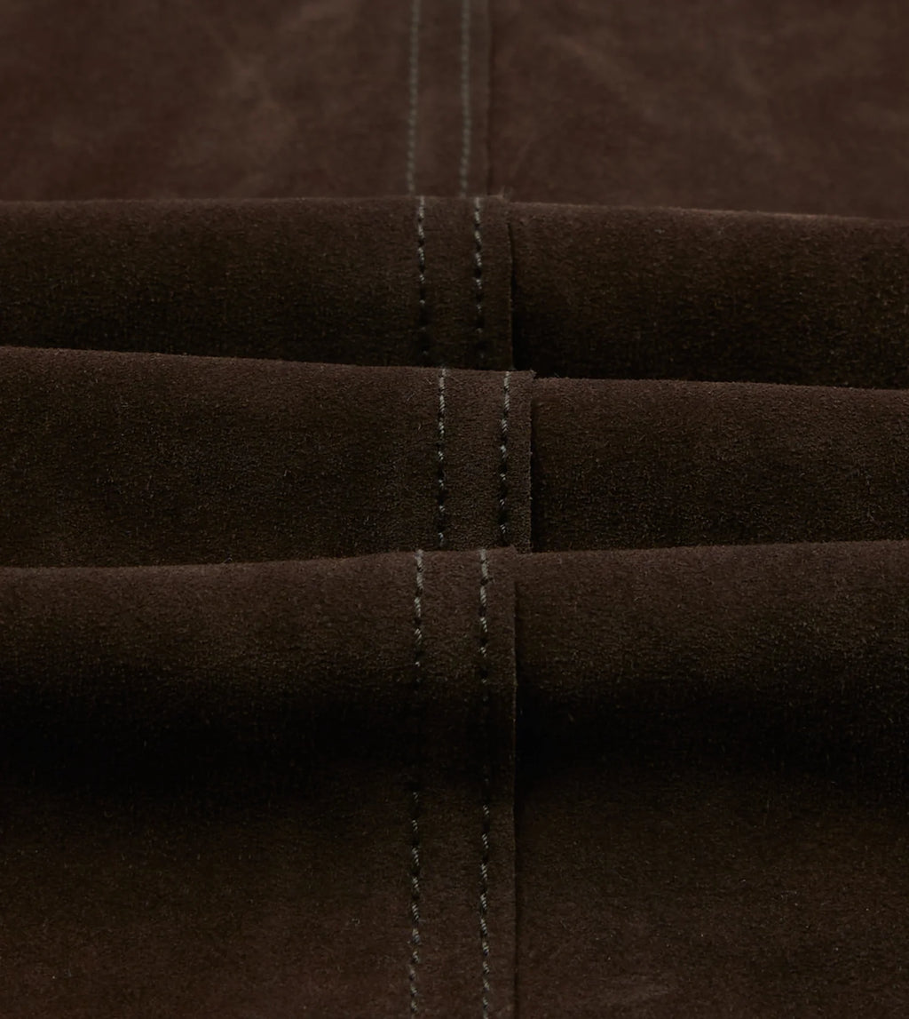 Heavy Suede 5-Pocket Chore Jacket - Chocolate Brown