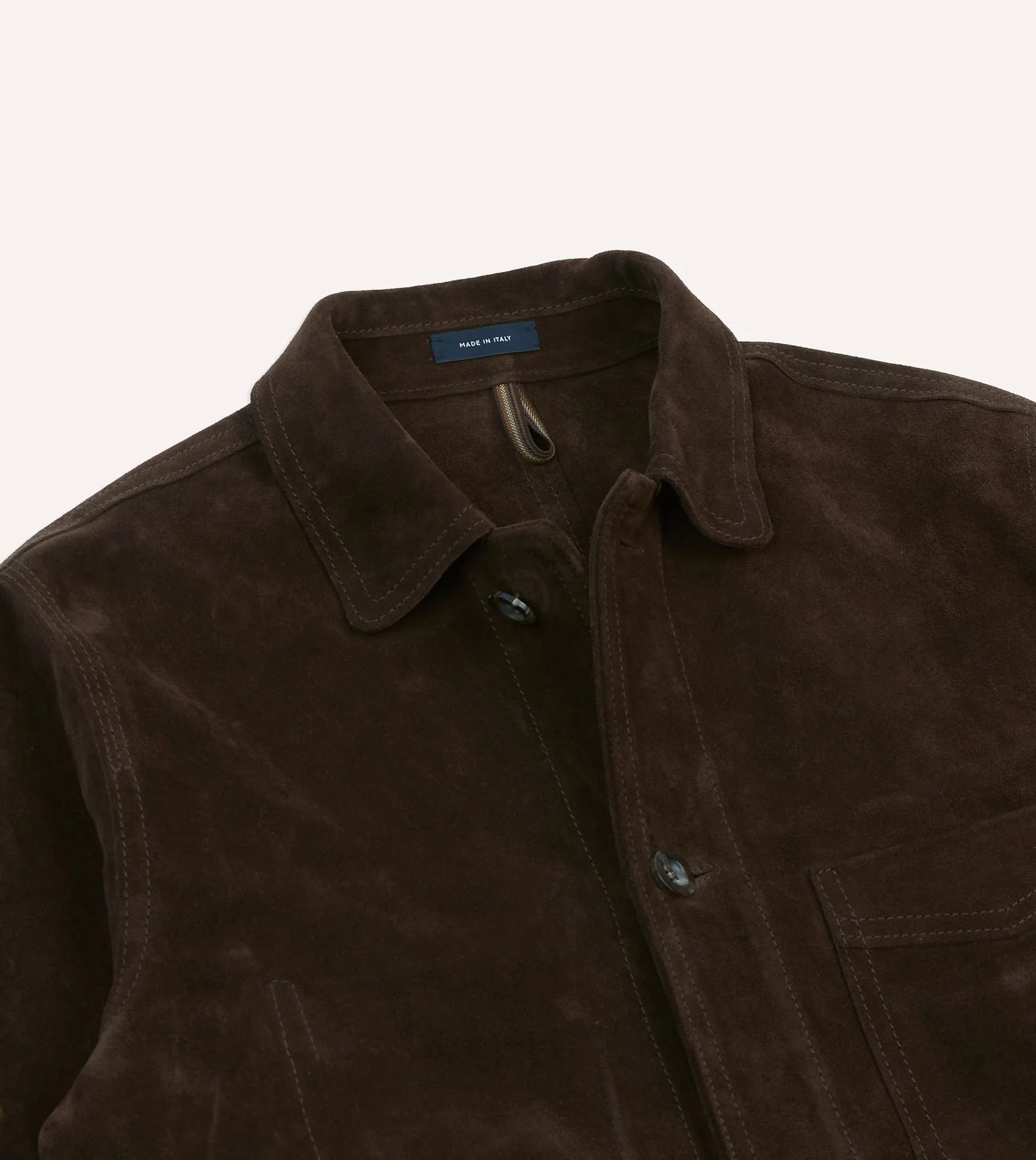 Heavy Suede 5-Pocket Chore Jacket - Chocolate Brown