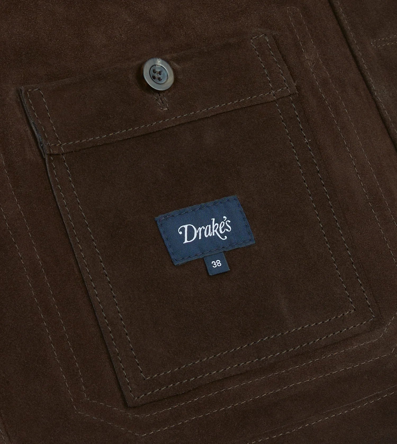 Heavy Suede 5-Pocket Chore Jacket - Chocolate Brown