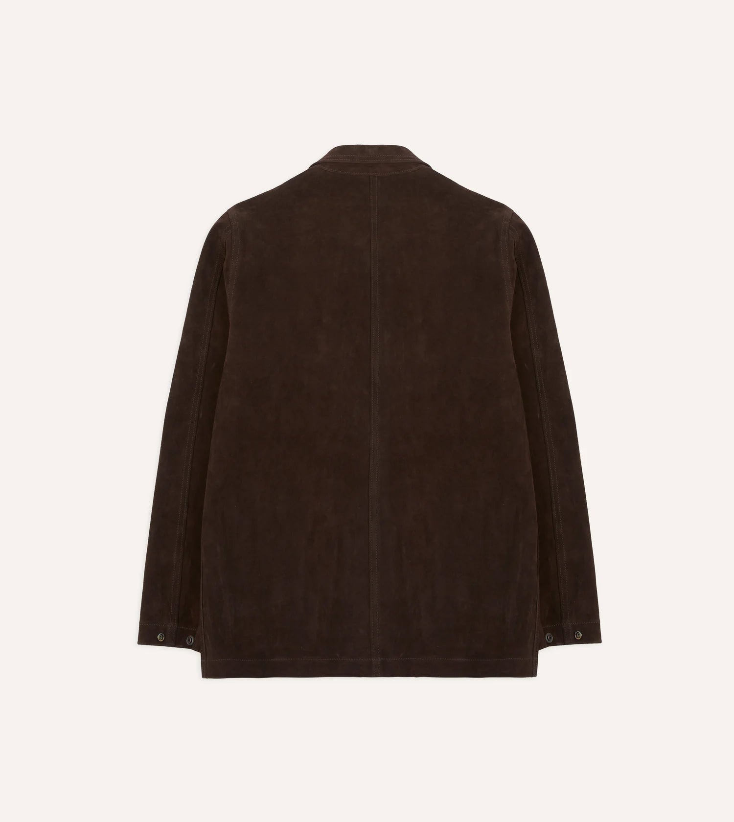 Heavy Suede 5-Pocket Chore Jacket - Chocolate Brown
