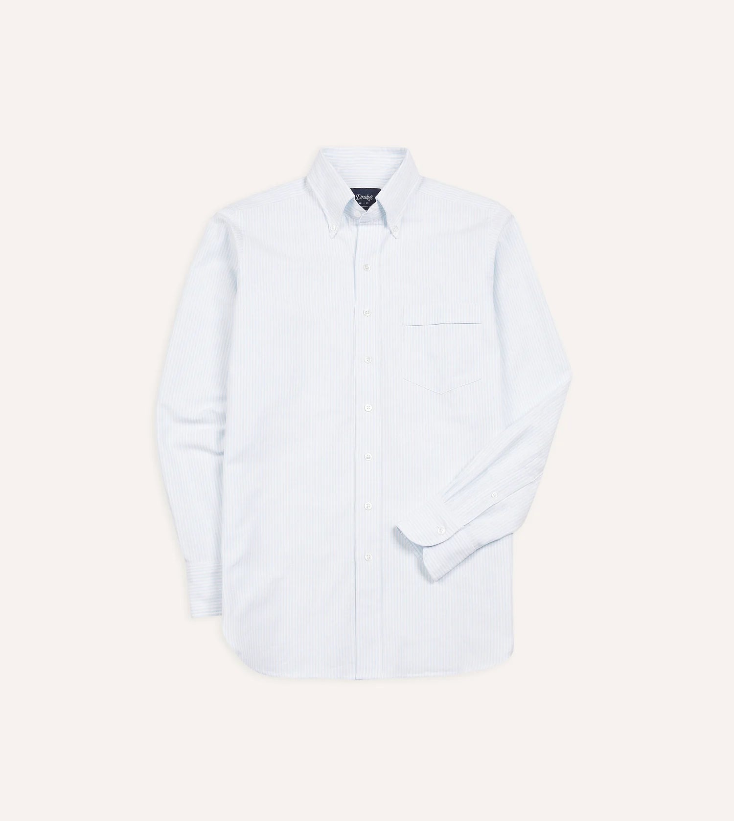 Button Down Oxford Shirt - Sky Blue Ticking Stripe