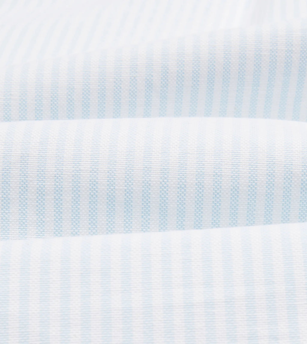 Button Down Oxford Shirt - Sky Blue Ticking Stripe