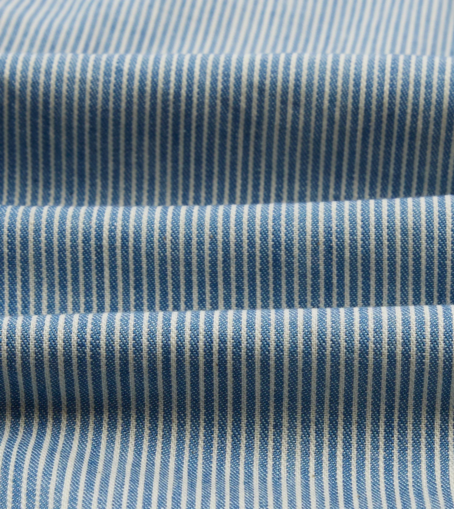 Striped Denim Work Shirt - Blue