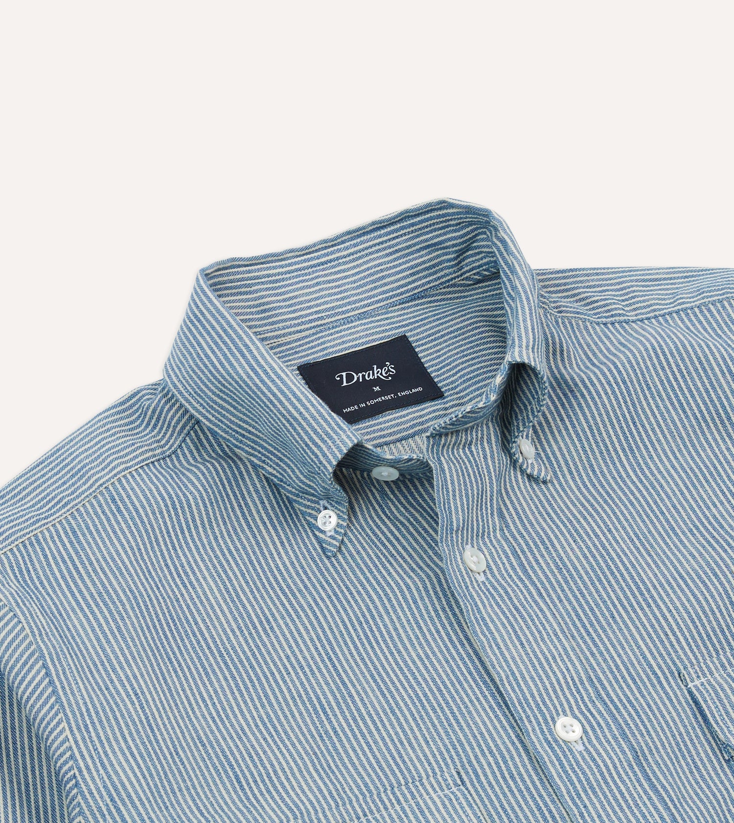 Striped Denim Work Shirt - Blue