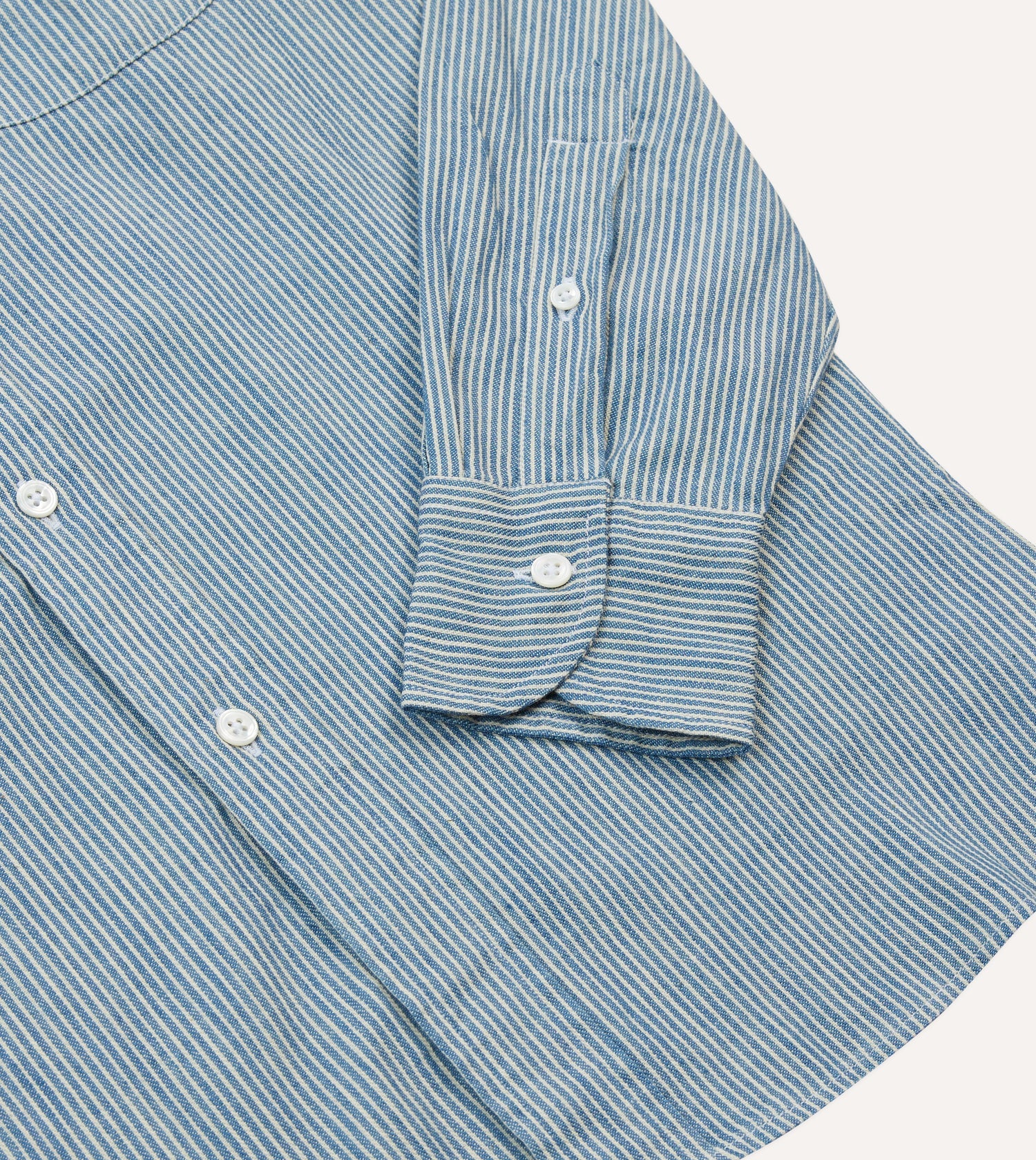 Striped Denim Work Shirt - Blue