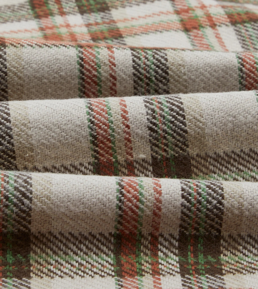 Check Cotton Work Shirt - Ecru/Clay/Green