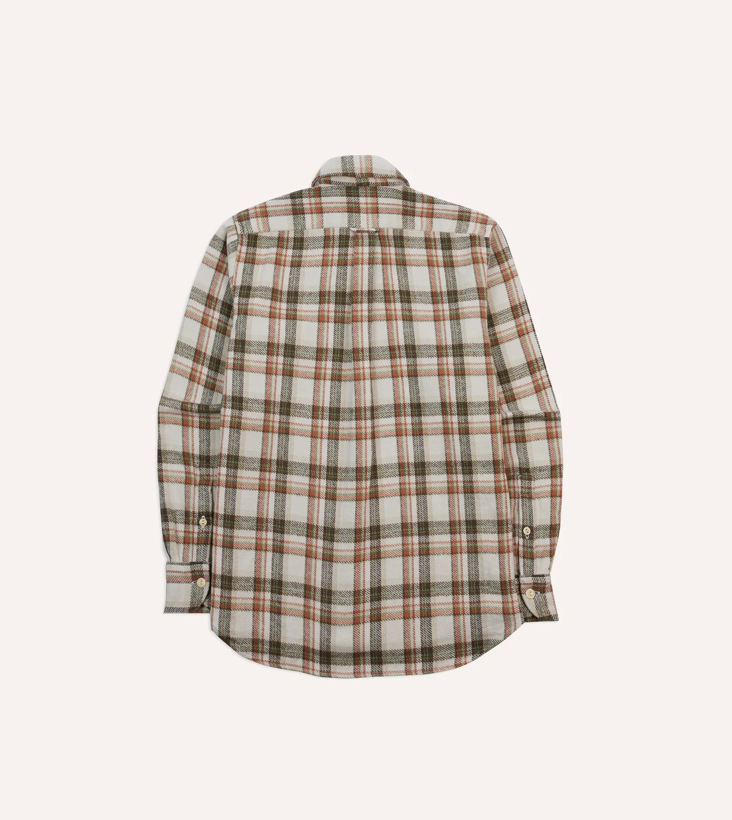 Check Cotton Work Shirt - Ecru/Clay/Green