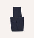 Navy Antique Linen Games Trouser by Drake's, tailored men's clothing with a classic, textured linen fabric and relaxed fit.