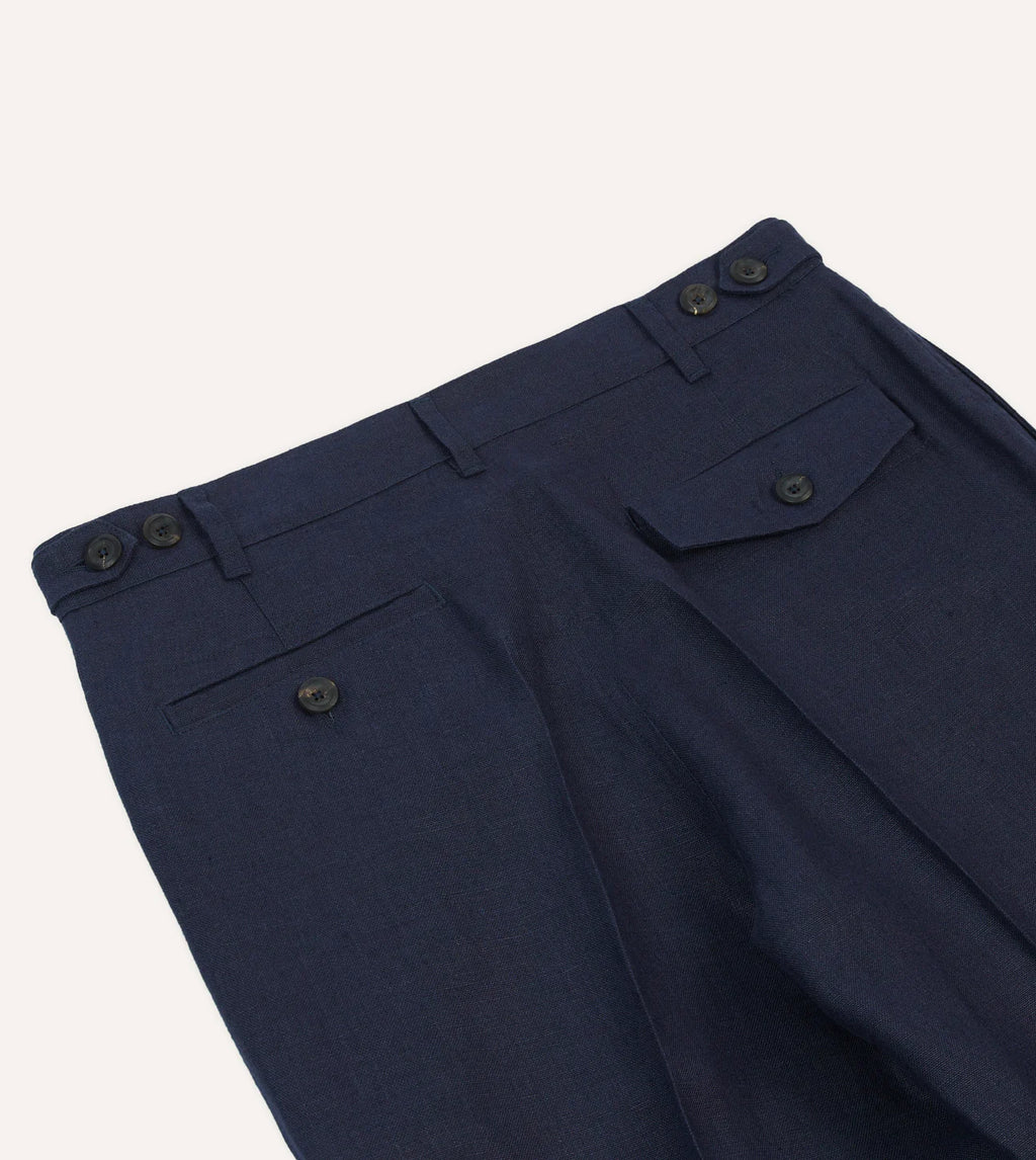 Antique Linen Games Trouser - Navy