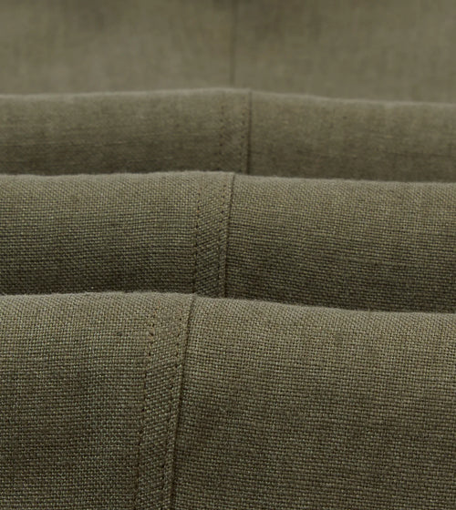 Antique Linen Games Trouser in olive color by Drake's, showcasing tailored men's clothing with a relaxed fit and classic design.