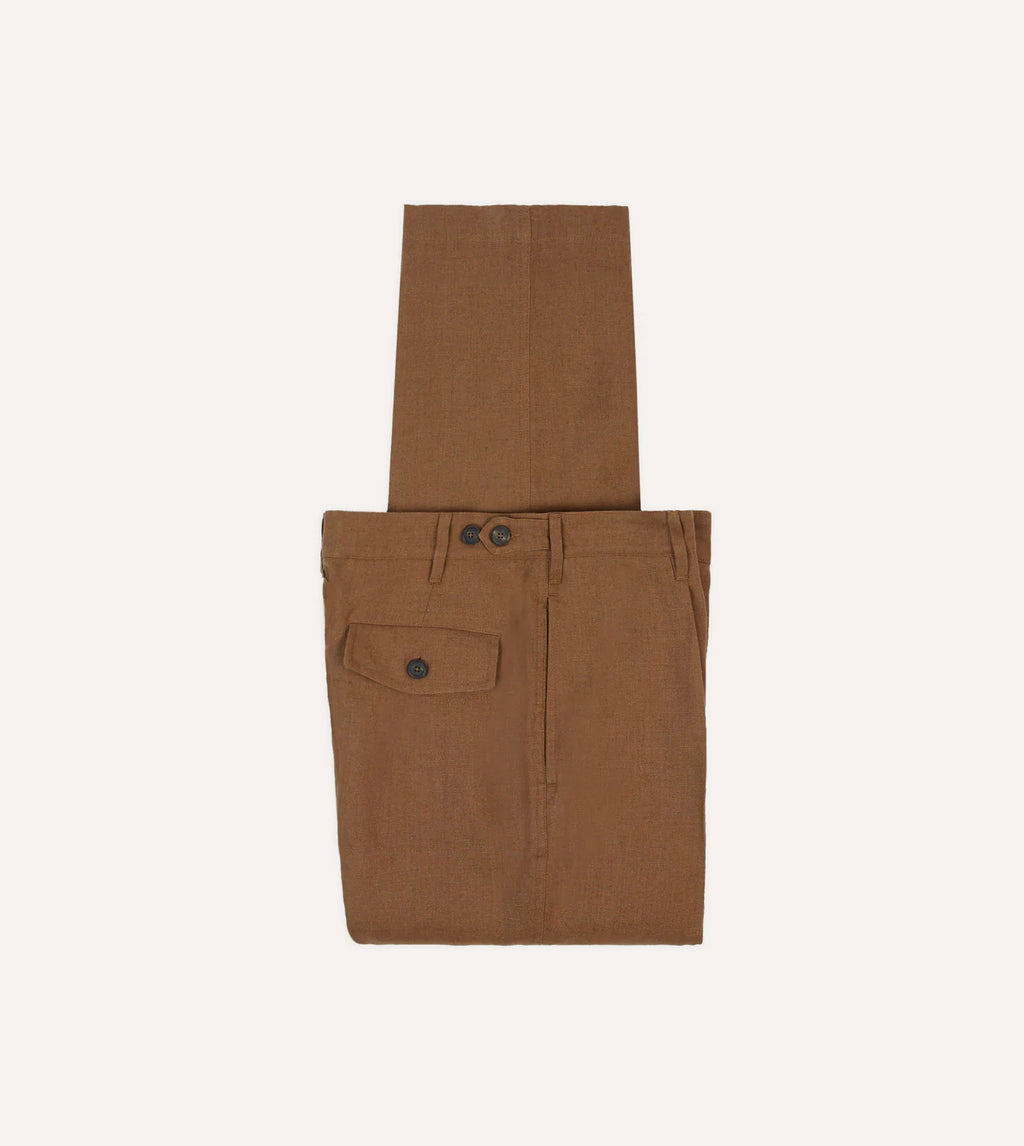 Antique Linen Games Trouser - Tobacco