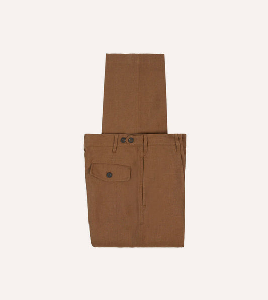 Antique Linen Games Trouser - Tobacco
