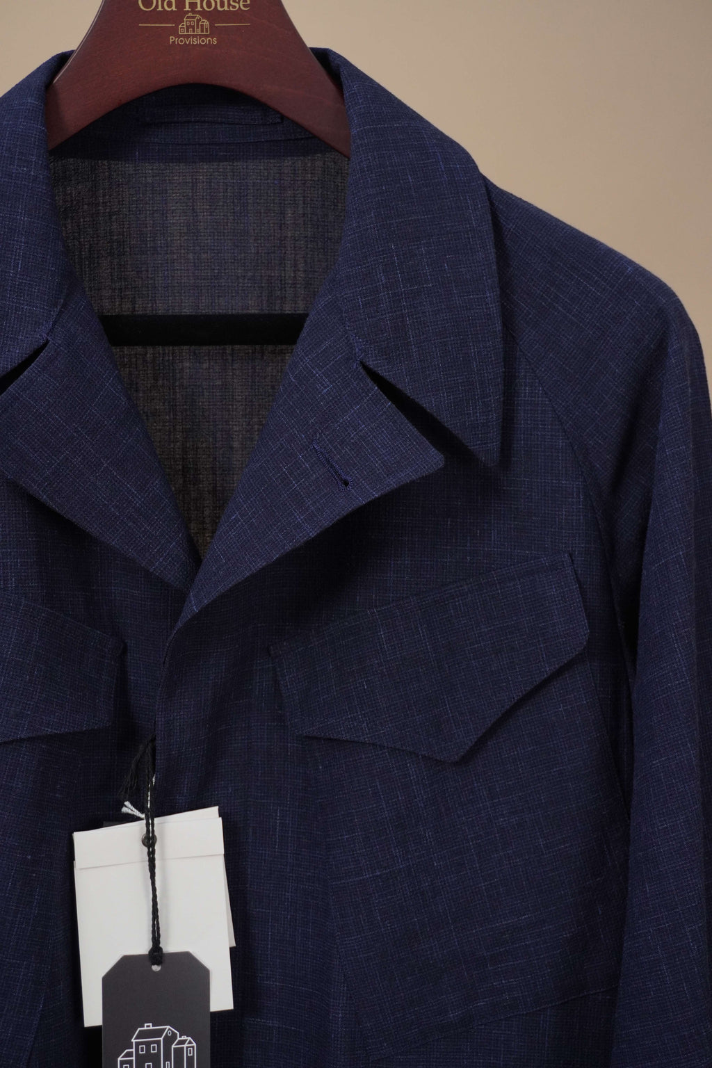 ROBERT P Jacket - Blue Wool/Linen/Mohair Ripple
