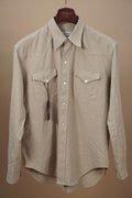 ABIQUIU Western Shirt - Ivory Linen/Cotton Chevron