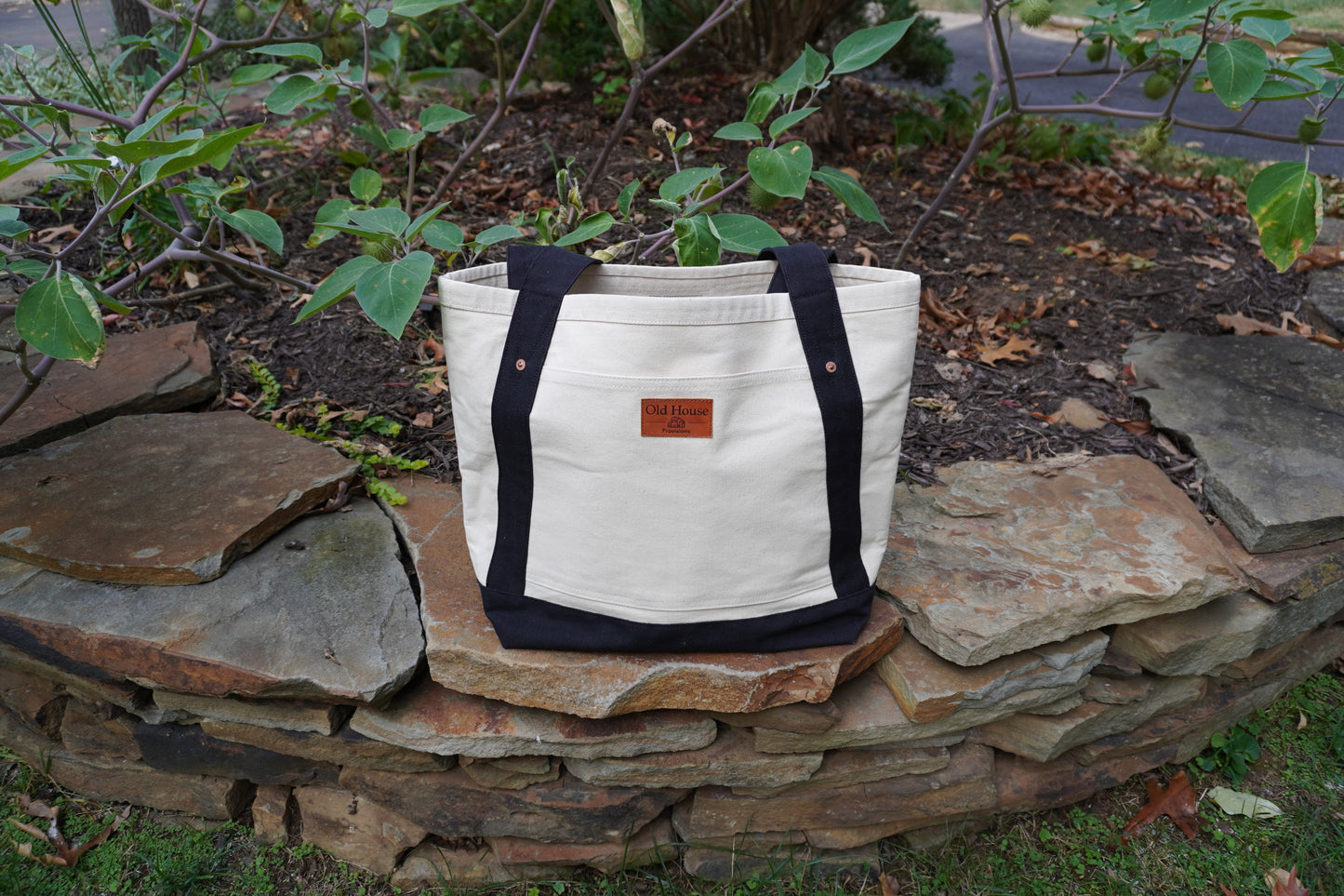 Black and White Canvas Tote