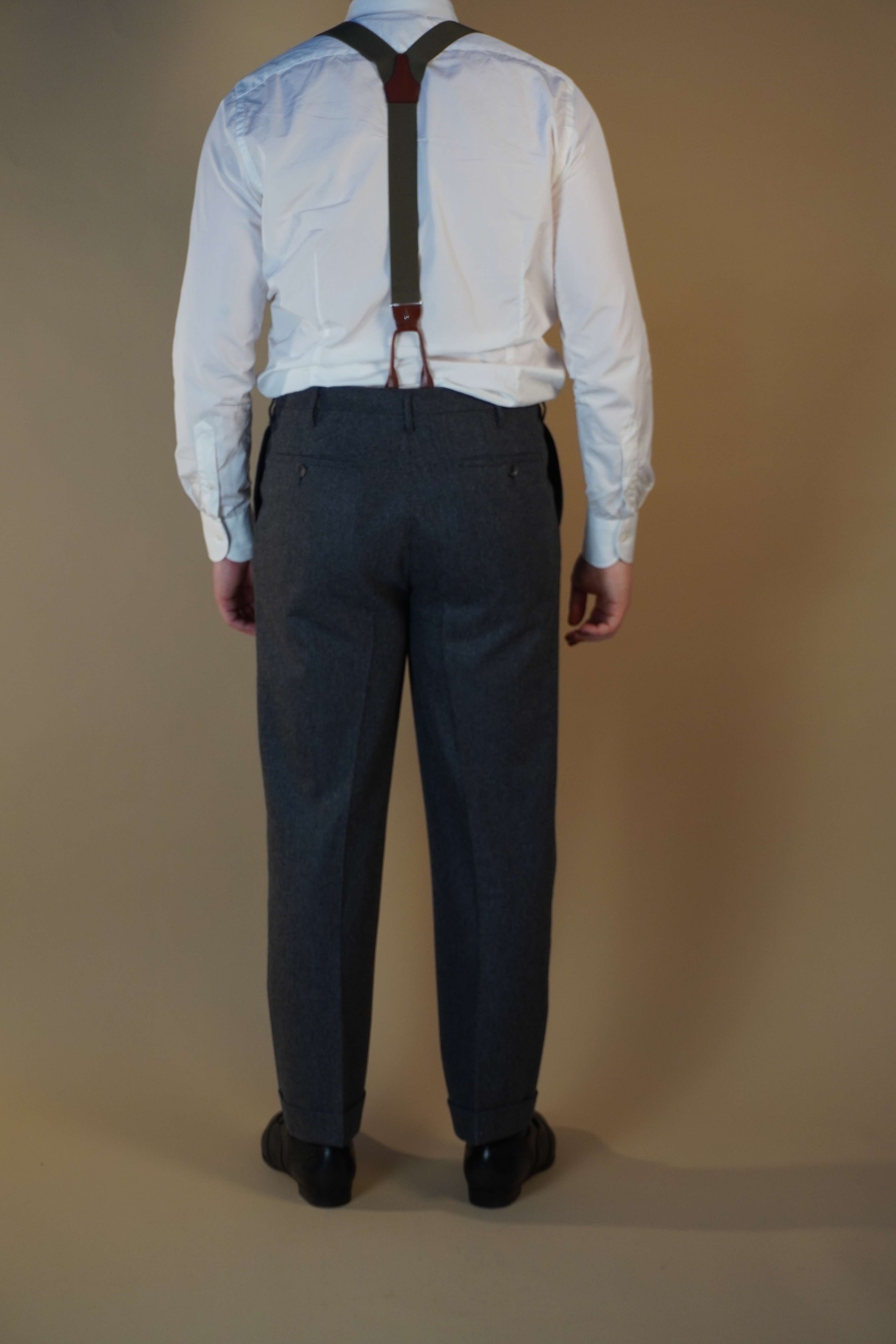 Pleated Dress Trouser - Mid-Gray Flannel