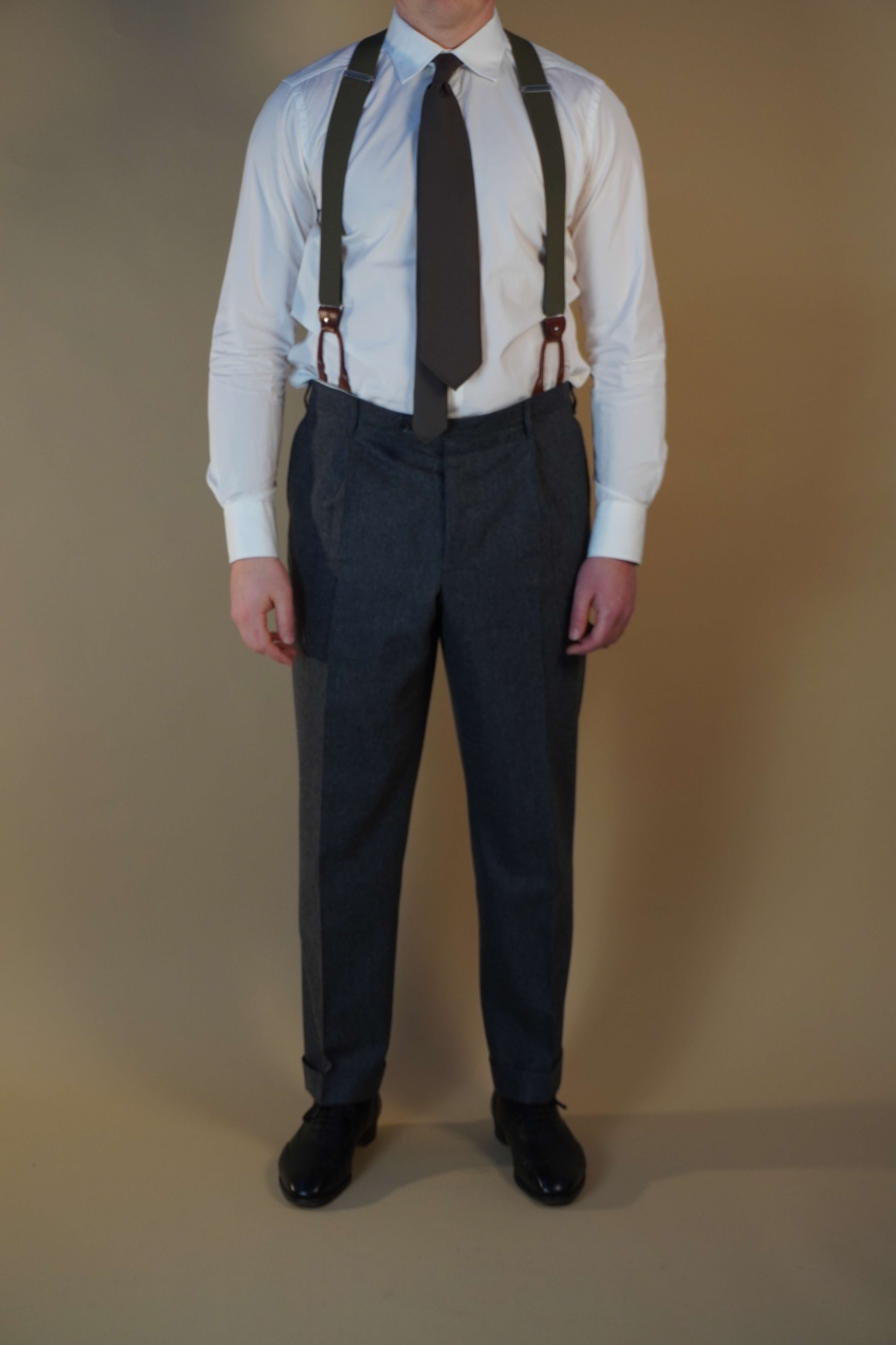 Pleated Dress Trouser - Mid-Gray Flannel